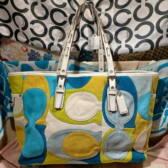 Coach suede tote - Picture 1 of 10